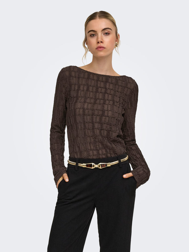 Only 15384706 jade top l/m dames bruin