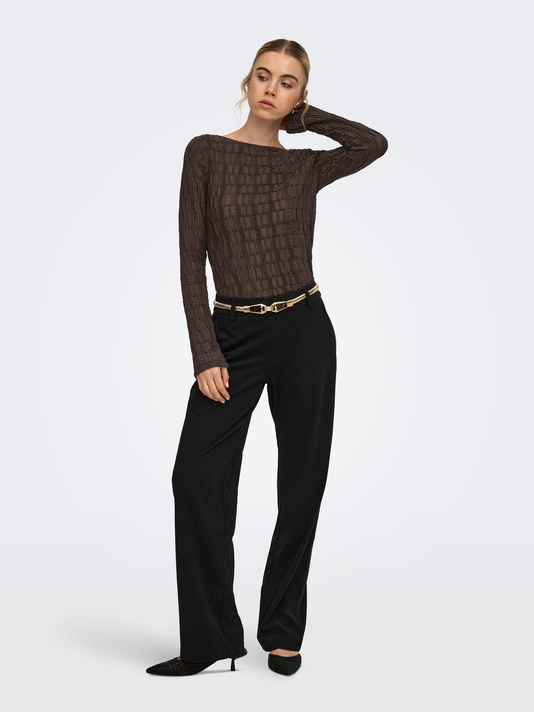 Only 15384706 jade top l/m dames bruin