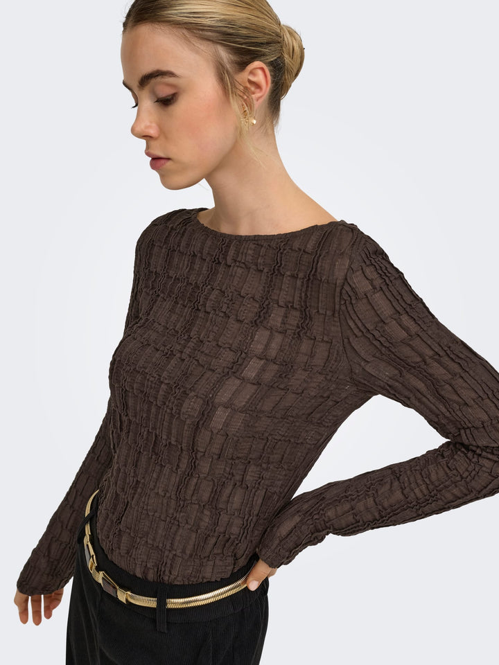 Only 15384706 jade top l/m dames bruin