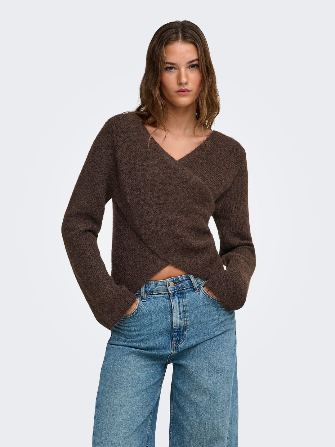 Only 15375129 maggie trui bruin – dames