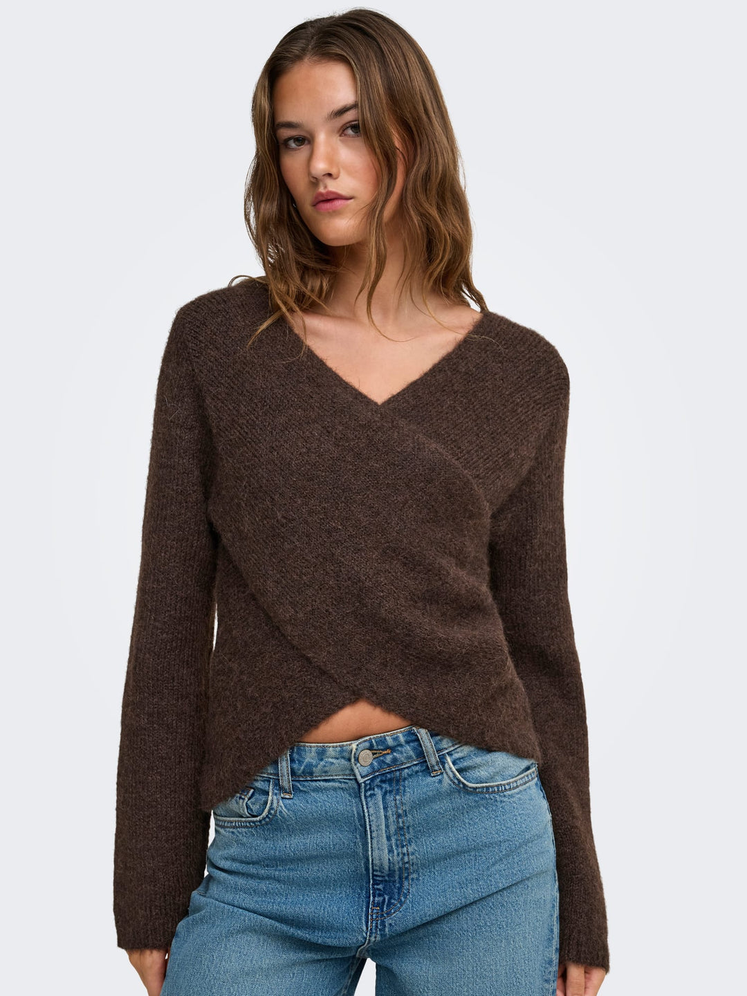 Only 15375129 maggie trui bruin – dames