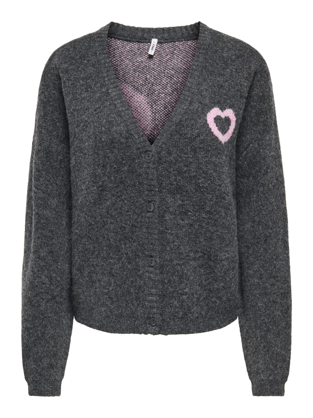Only 15378335 lovie vest gebreid dames antraciet