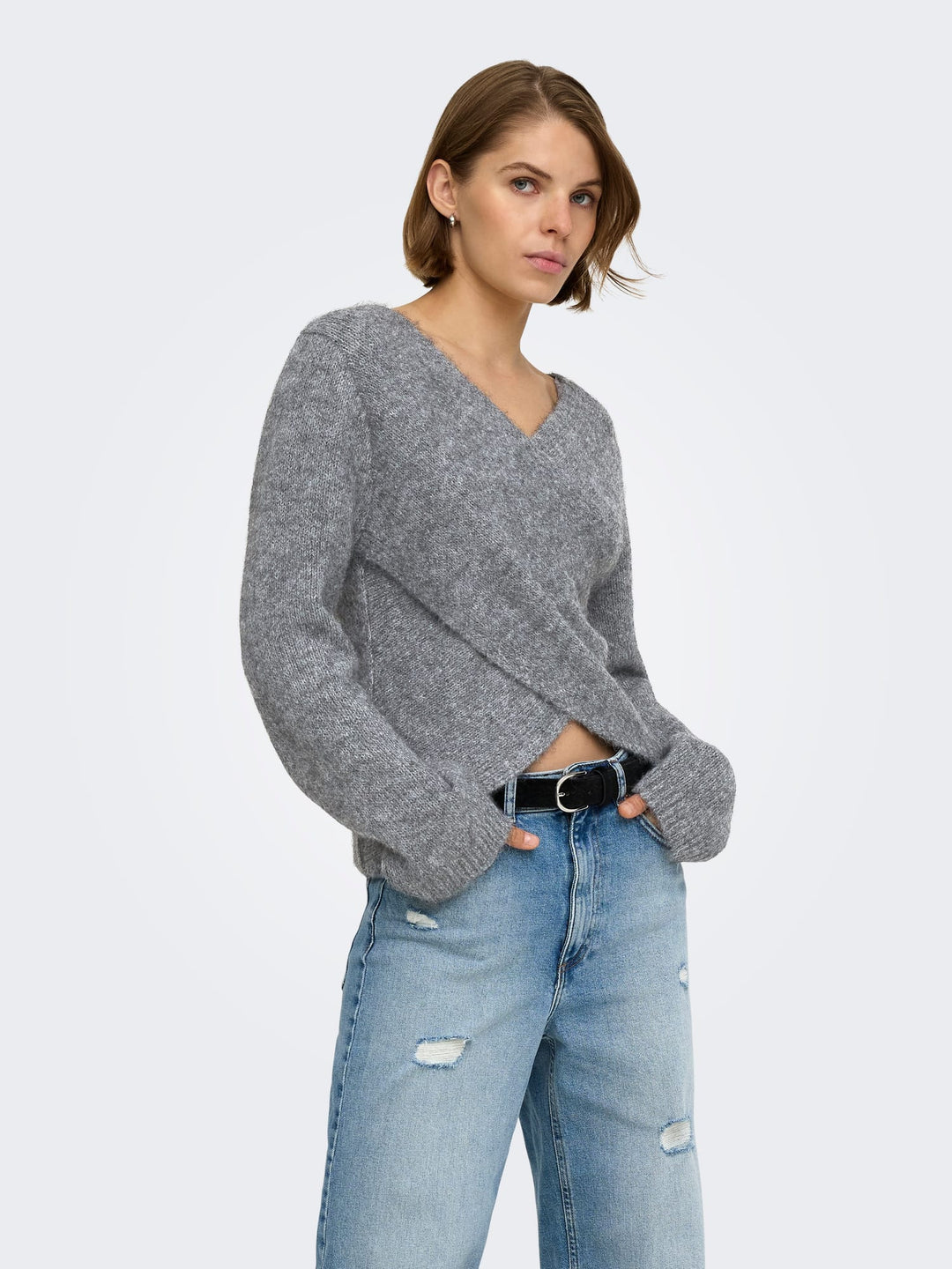 Only 15375129 maggie trui grijs – dames