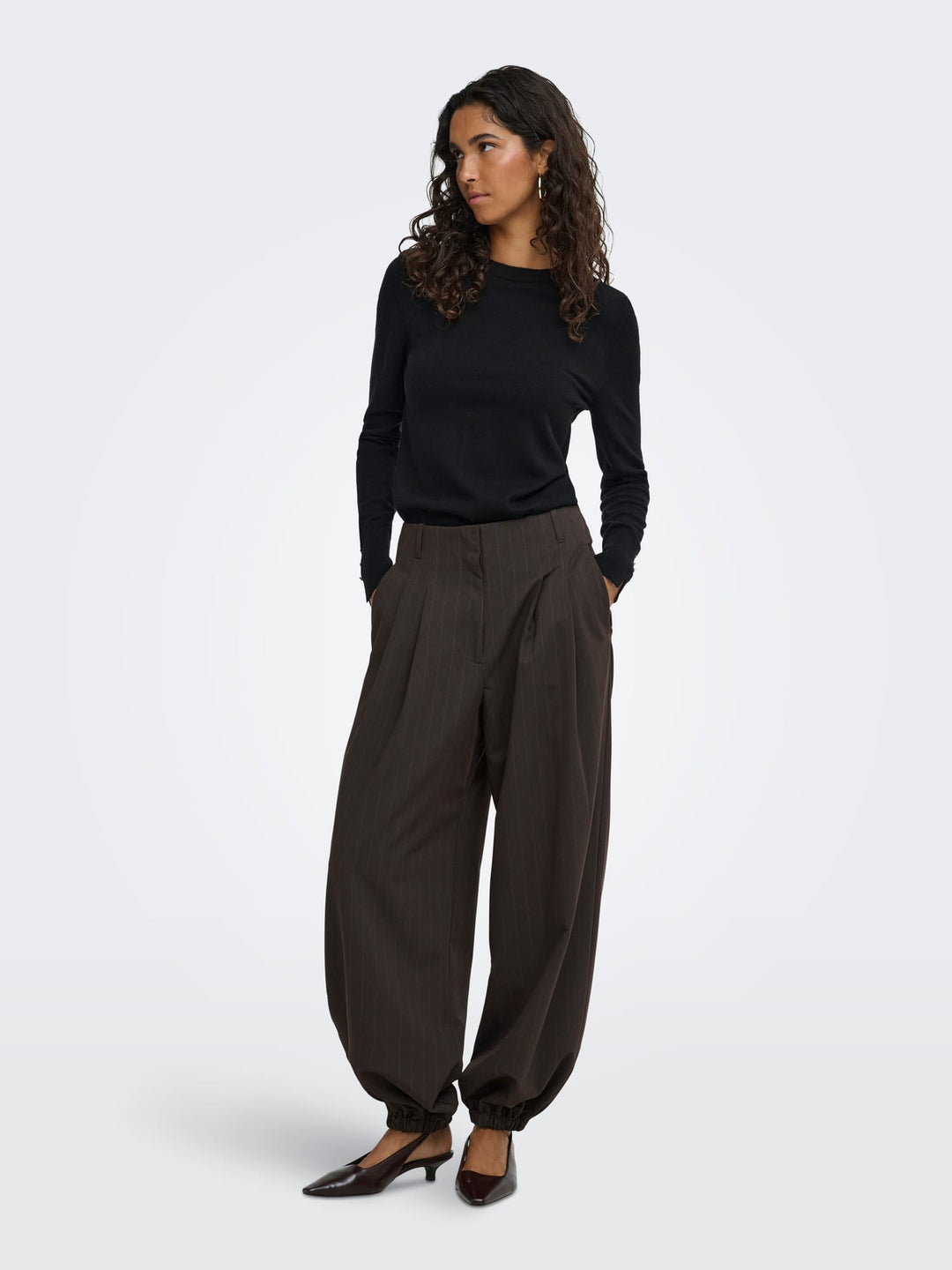 Jacqueline de Yong 15386815 madeline lange broek dames bruin dessin