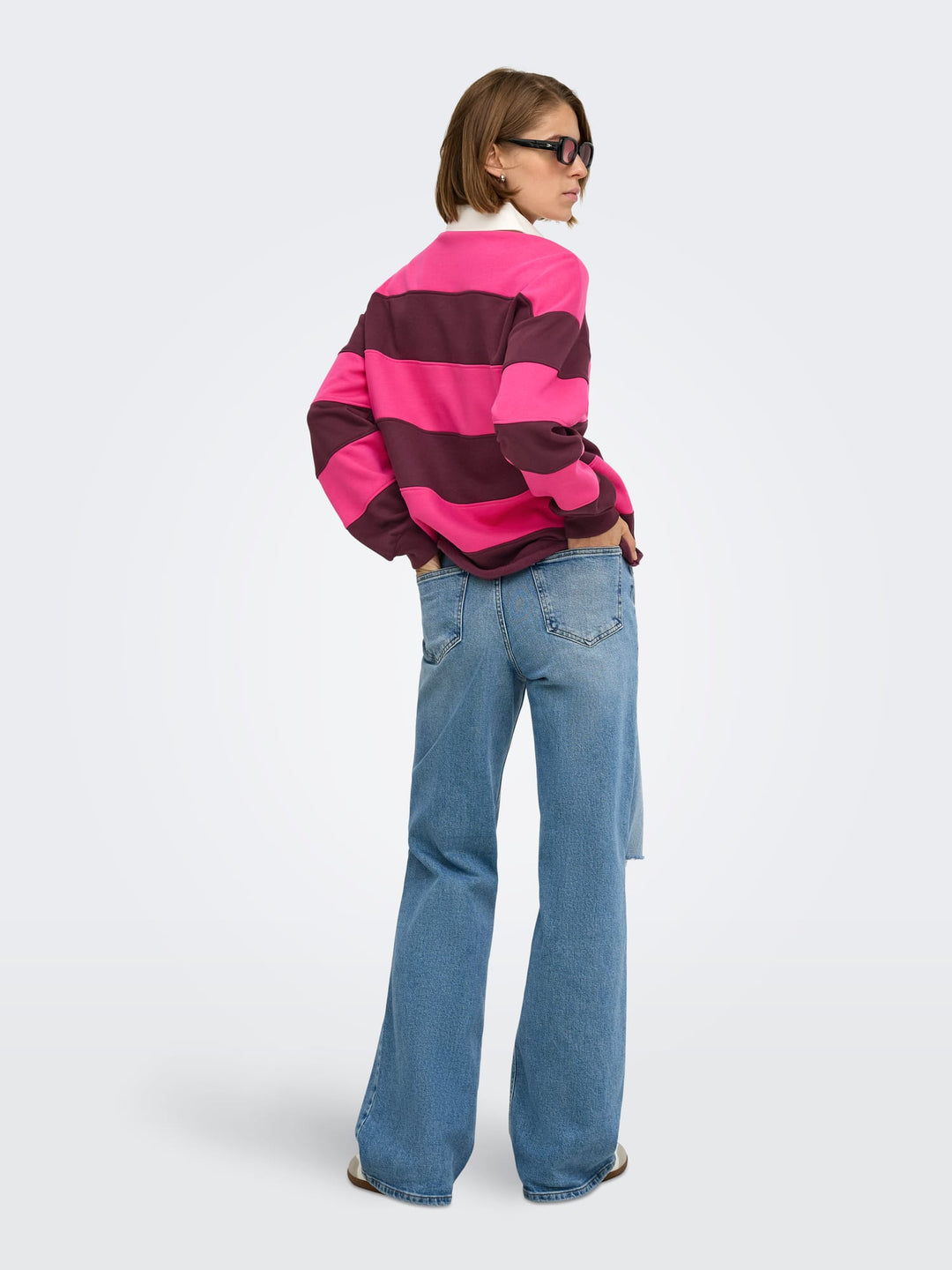 Only 15386714 Nara polo l/m dames paars dessin