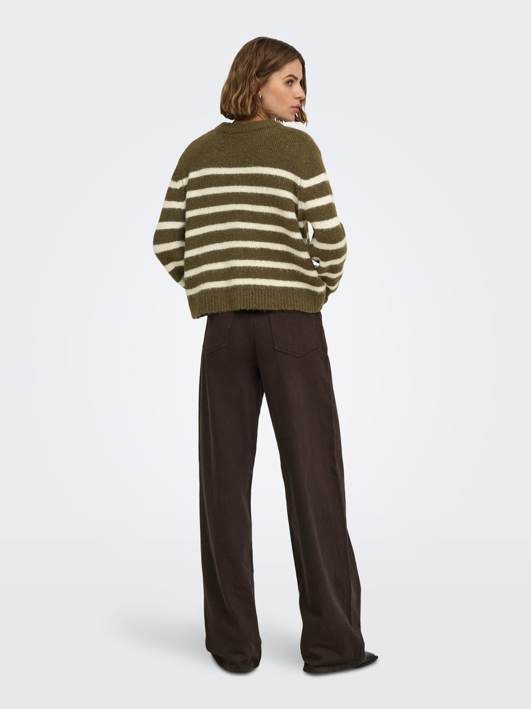 Only 15375125 Maggie vest gebreid dames groen dessin
