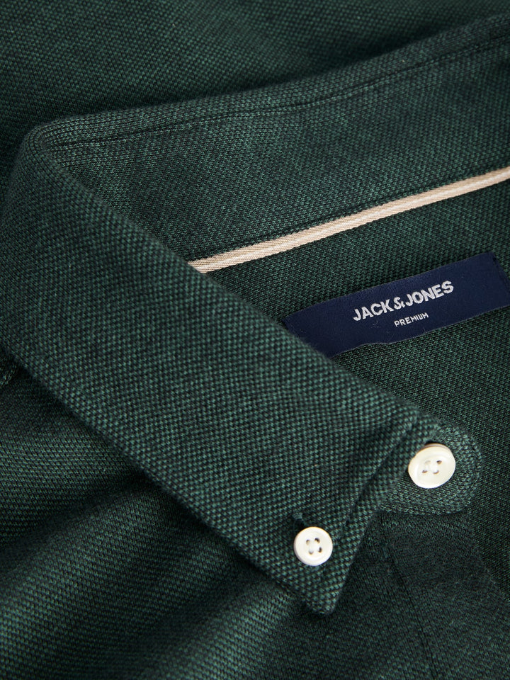 Jack &amp; Jones 12284463 blake overhemd l/m donkergroen – heren
