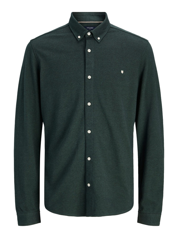 Jack &amp; Jones 12284463 blake overhemd l/m donkergroen – heren