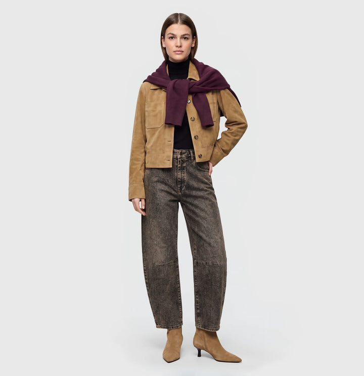 MAC women Dakota 3123 jeans low croth-baggy fit bruin - L28