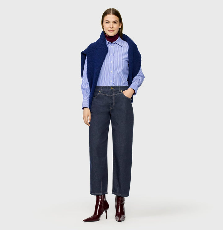MAC women Bobbie0387L jeans low croth-baggy fit blue denim - L27