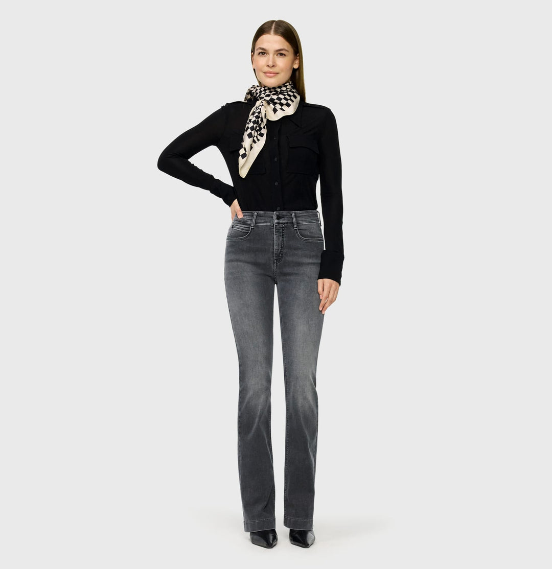 MAC women 5429/058L jeans bootcut flare fit grey denim - L32