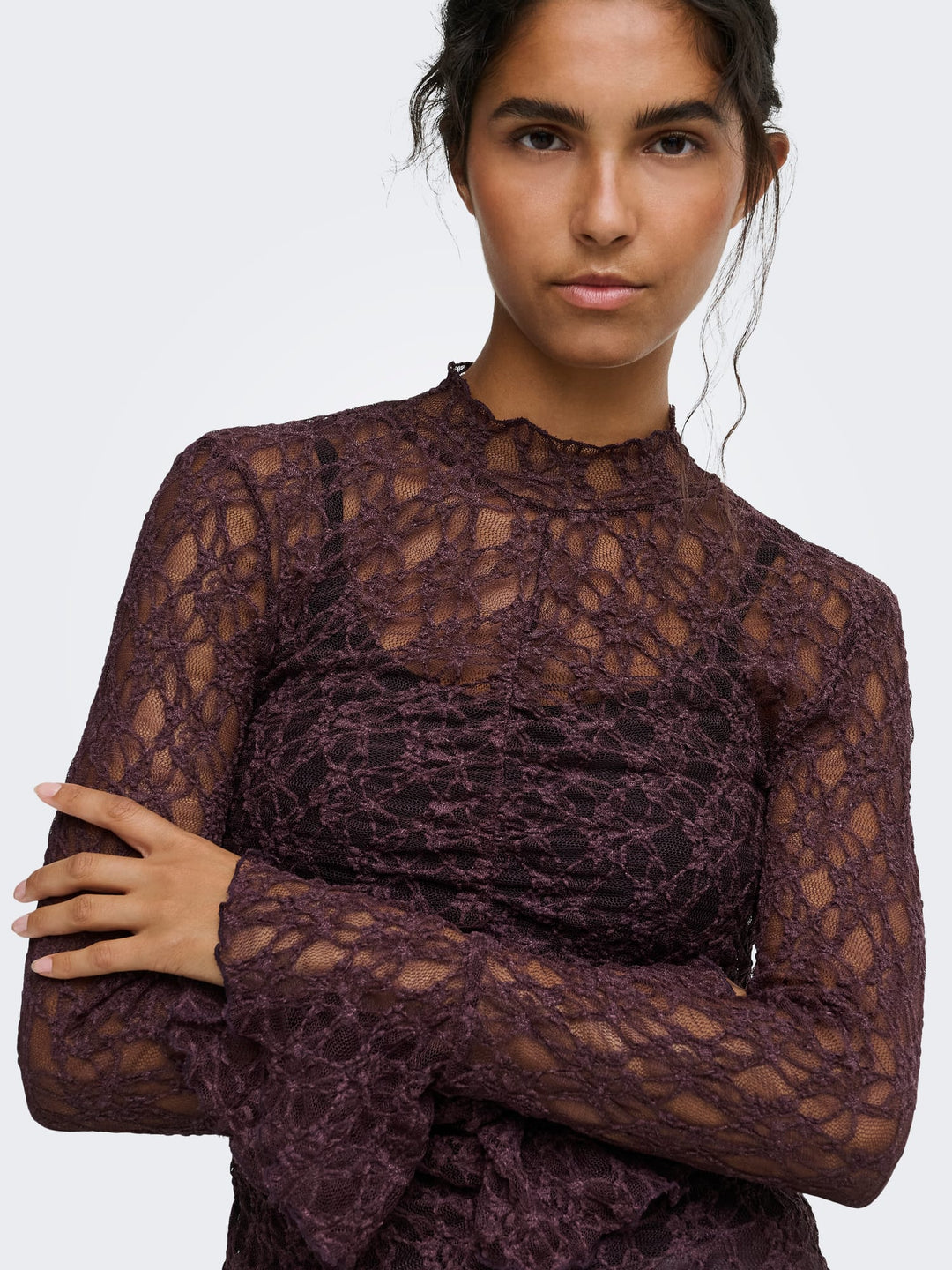 jacqueline de yong 15377339 lala top l/m bordeaux