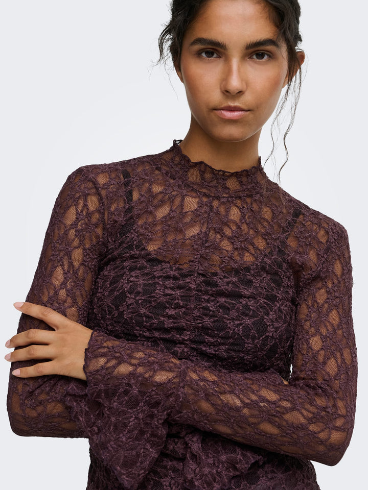 jacqueline de yong 15377339 lala top l/m bordeaux