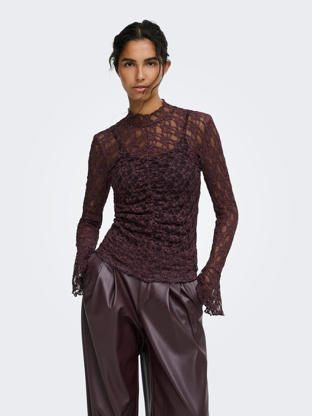 jacqueline de yong 15377339 lala top l/m bordeaux