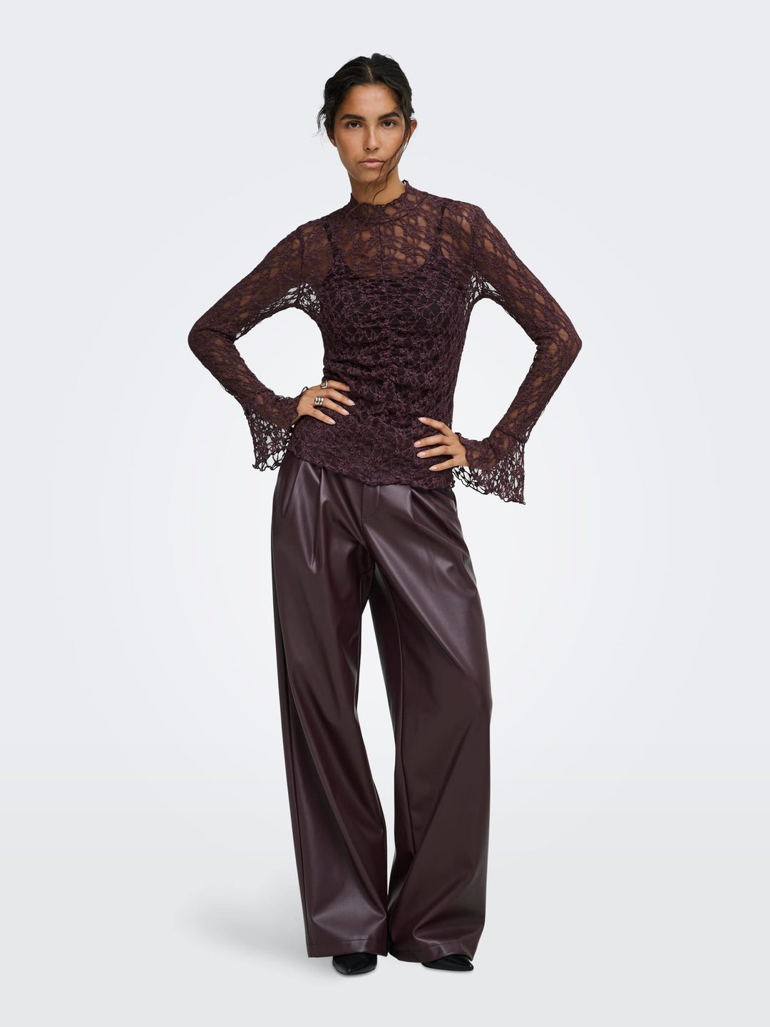 jacqueline de yong 15377339 lala top l/m bordeaux