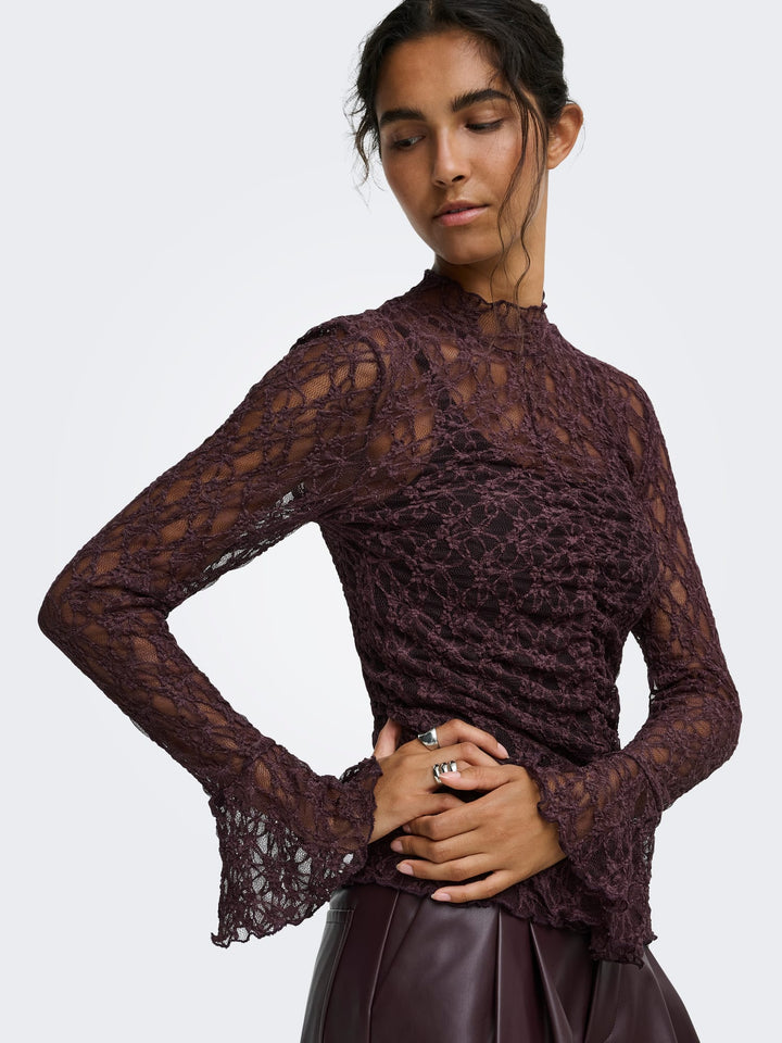 jacqueline de yong 15377339 lala top l/m bordeaux