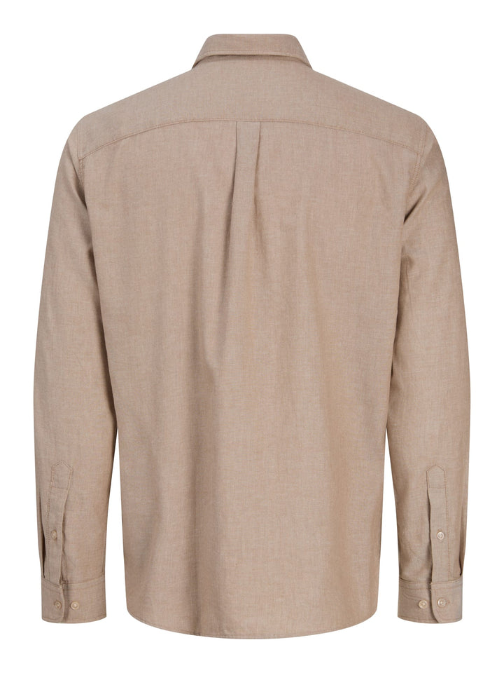 Jack &amp; Jones 12298562 overhemd l/m antraciet – heren - Zand