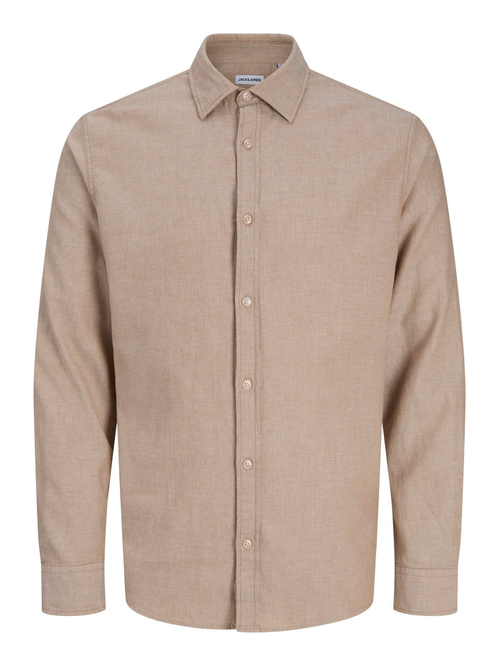 Jack &amp; Jones 12298562 overhemd l/m antraciet – heren - Zand