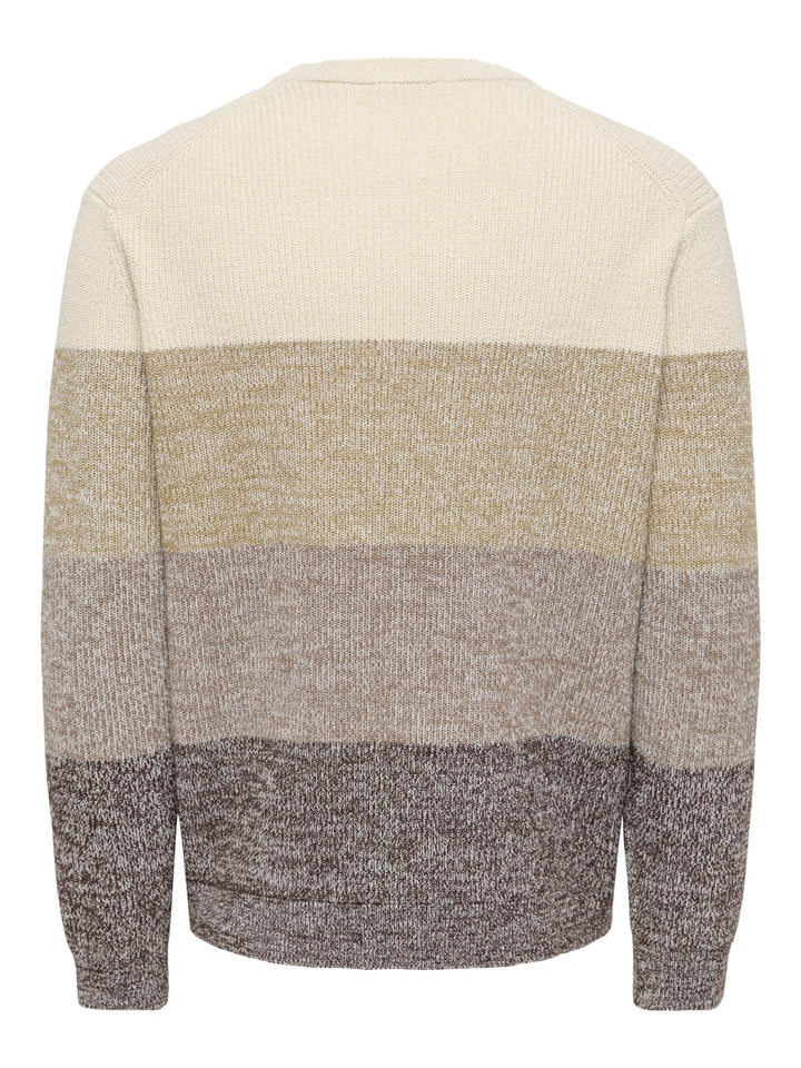 ONLY &amp; SONS 22039619 Luca trui bruin dessin – heren