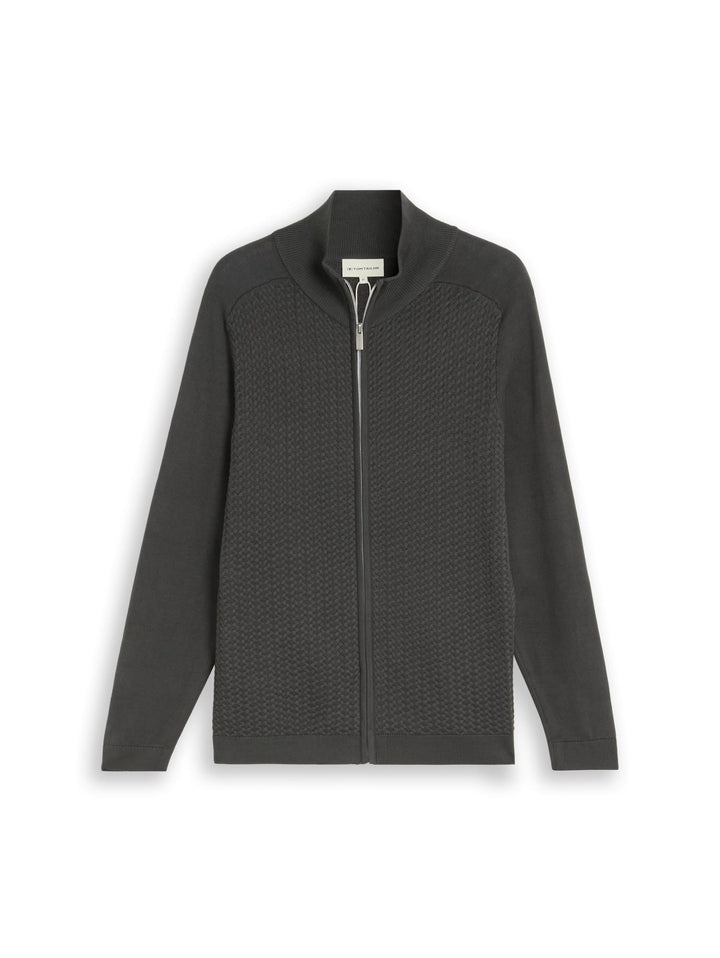 Tom Tailor 1052228 vest gebreid heren olijf