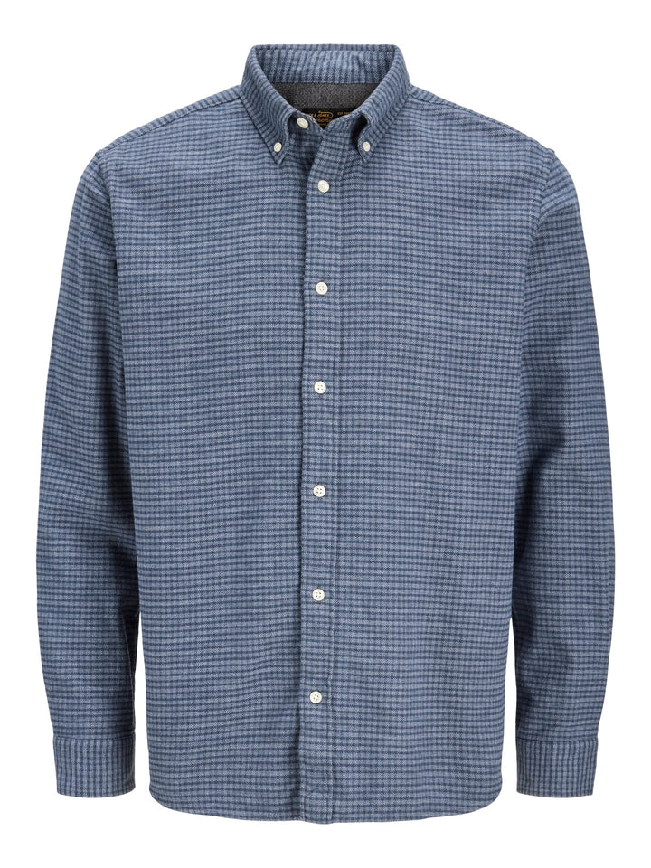 Jack &amp; Jones 12305791 Stanley overhemd l/m heren blauw dessin