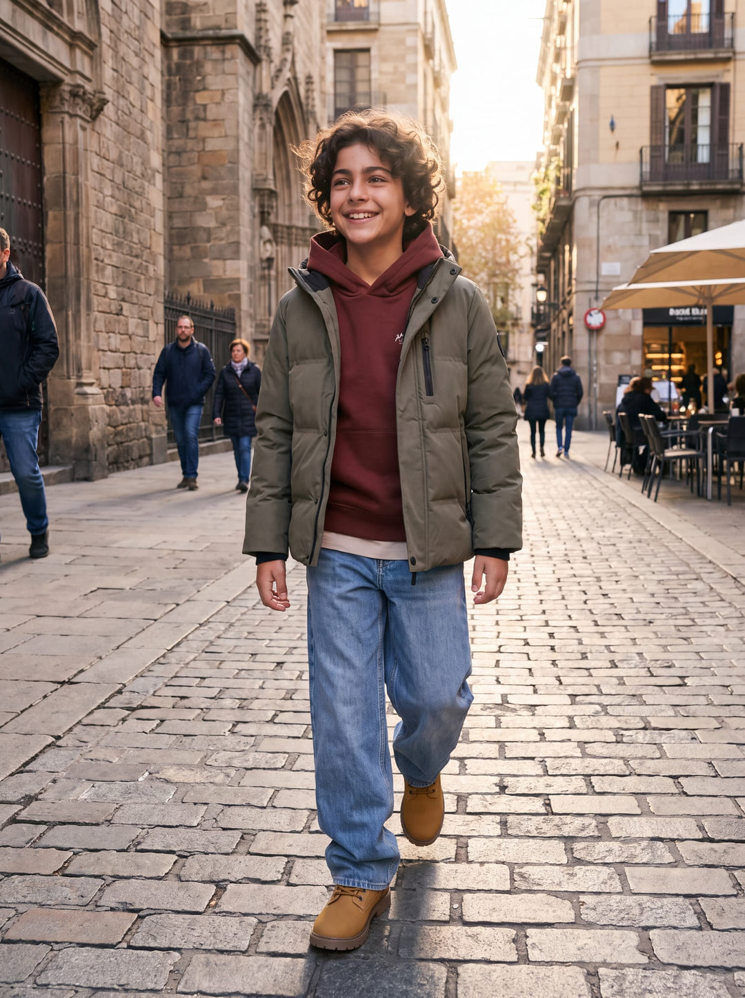 jack &amp; jones kids 12301836 Trace winterjas olijf – jongens