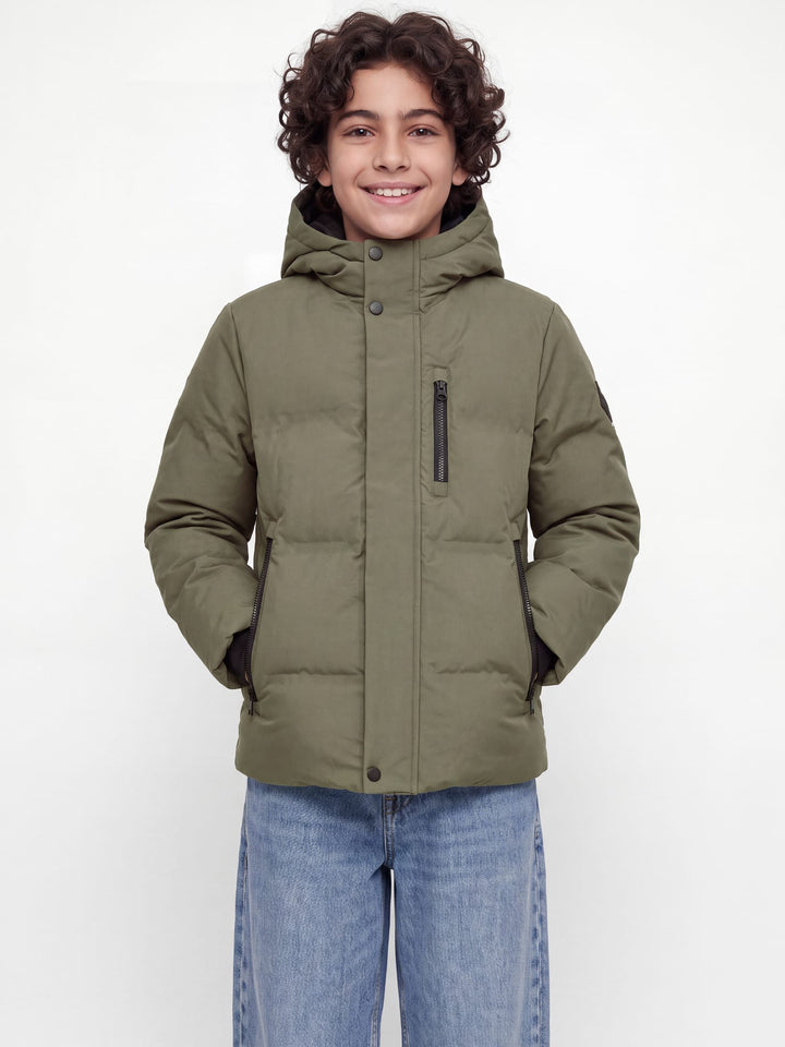 jack &amp; jones kids 12301836 Trace winterjas olijf – jongens