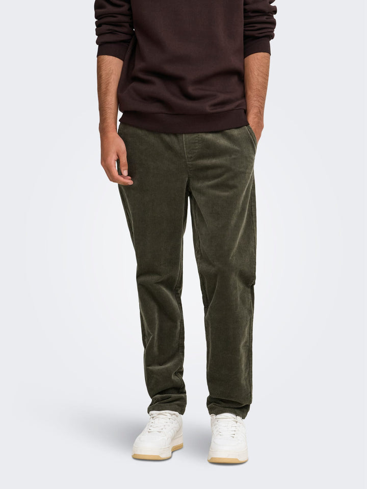 ONLY &amp; SONS 22029790 linus lange broek donkergroen – heren