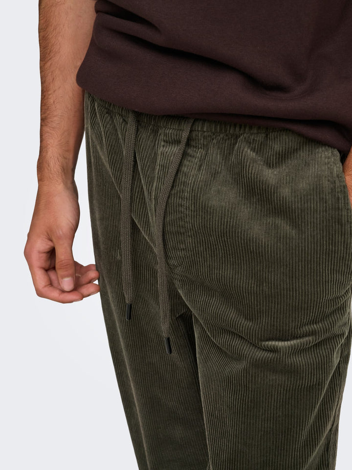 ONLY &amp; SONS 22029790 linus lange broek donkergroen – heren