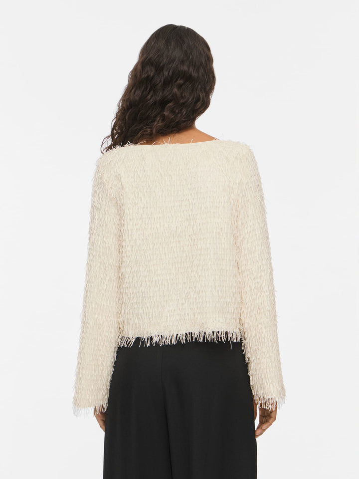 Vila 14119283 toi top met lange mouwen off-white