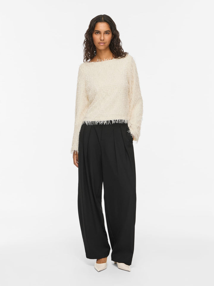 Vila 14119283 toi top met lange mouwen off-white