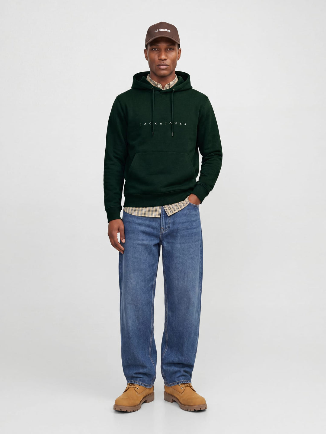 Jack &amp; Jones 12233972 star hoodie donkergroen – heren