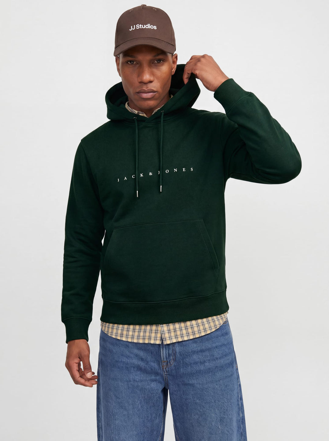 Jack &amp; Jones 12233972 star hoodie donkergroen – heren