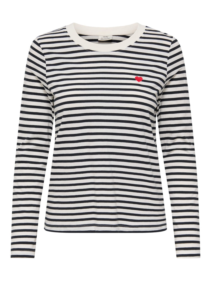 jacqueline de yong 15359938 Pisa t-shirt l/m dames wit dessin
