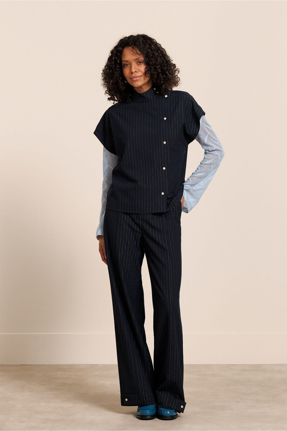 Studio Anneloes 14127 Danni blouse k/m dames blauw dessin