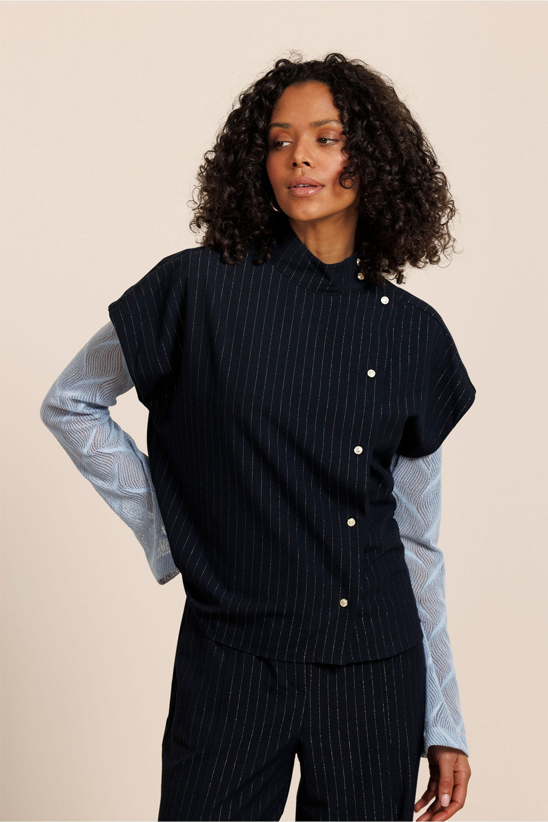 Studio Anneloes 14127 Danni blouse k/m dames blauw dessin