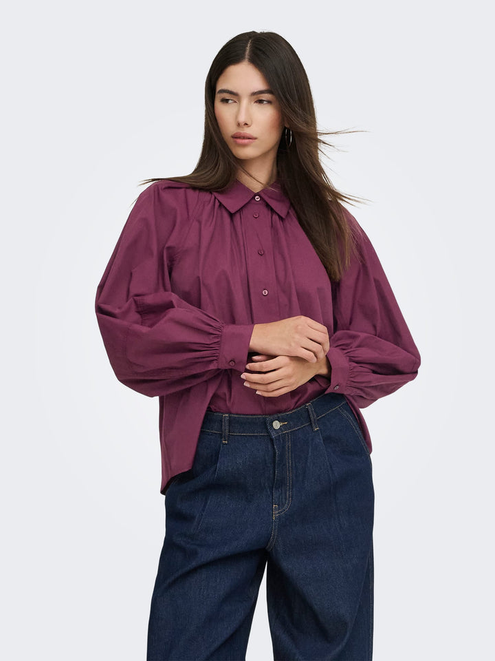 Only 15370568 River blouse l/m bordeaux – dames