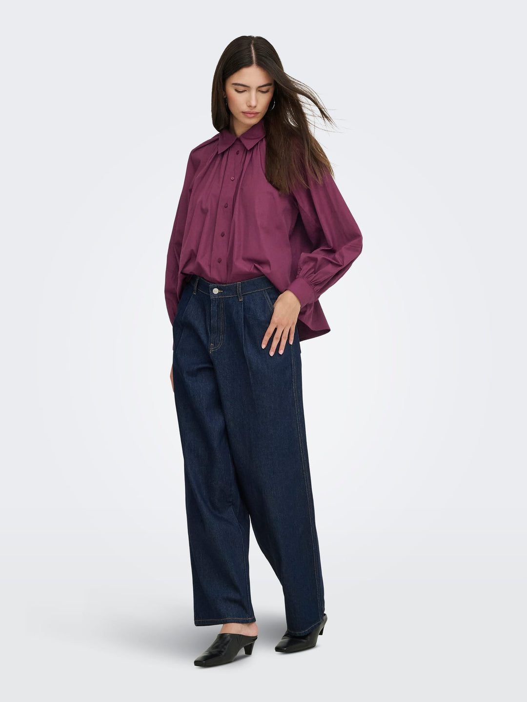 Only 15370568 River blouse l/m bordeaux – dames