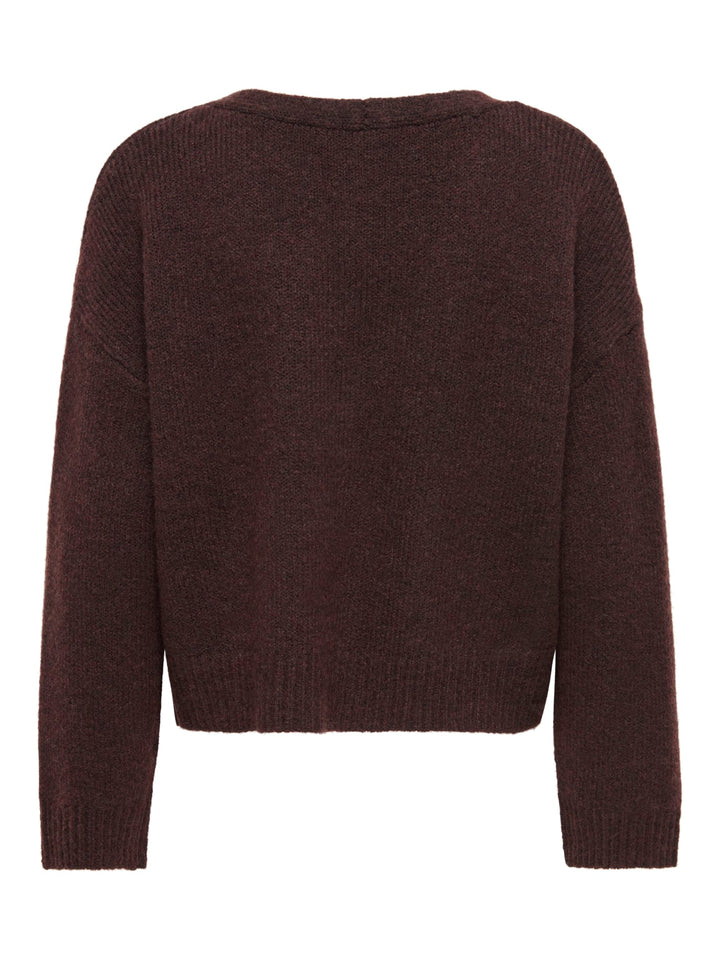 Only 15382191 sophie vest gebreid aubergine – dames