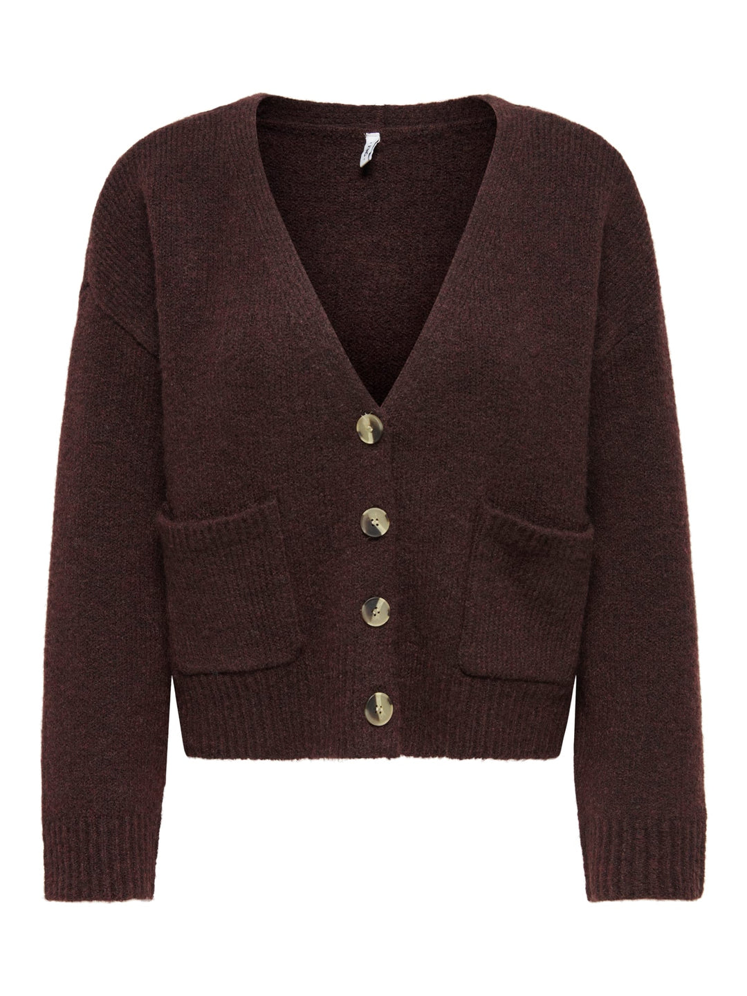 Only 15382191 sophie vest gebreid aubergine – dames