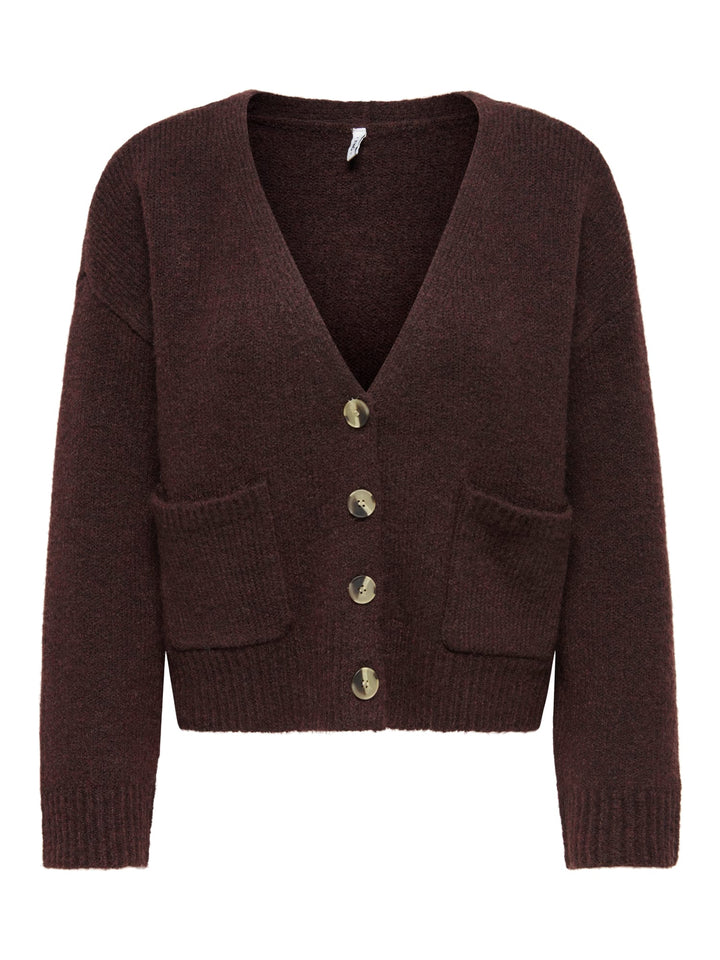 Only 15382191 sophie vest gebreid aubergine – dames