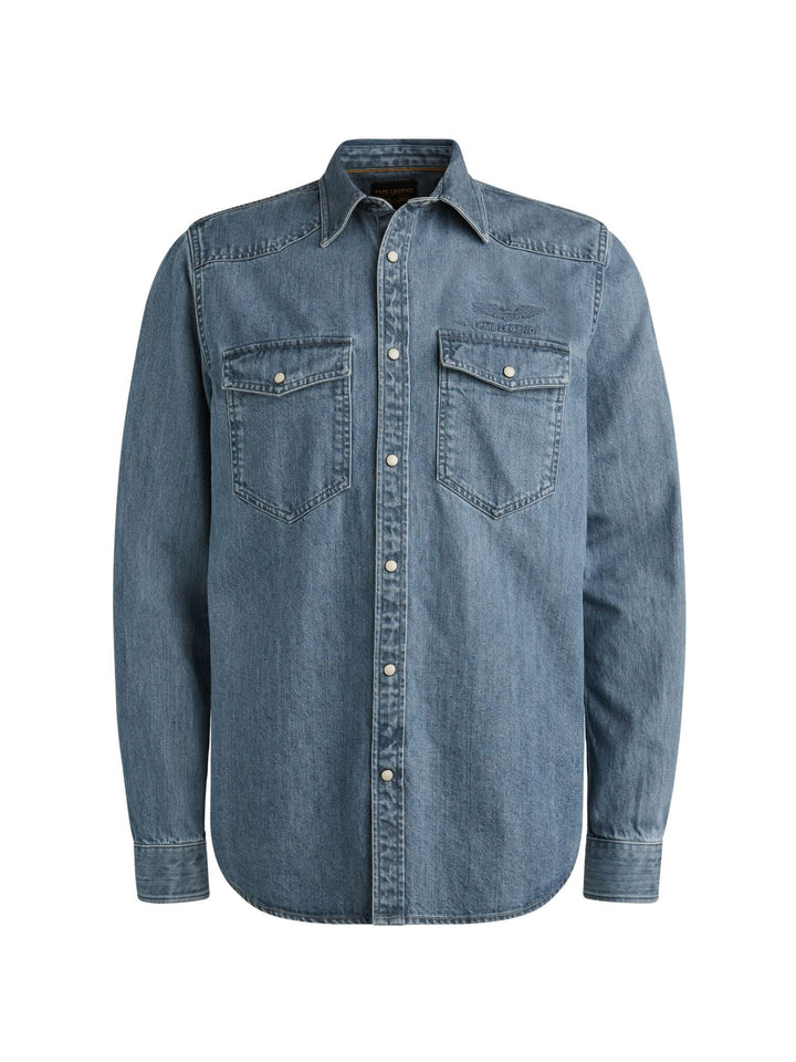 PME-Legend PSI2511248 overhemd l/m denim blue denim – heren
