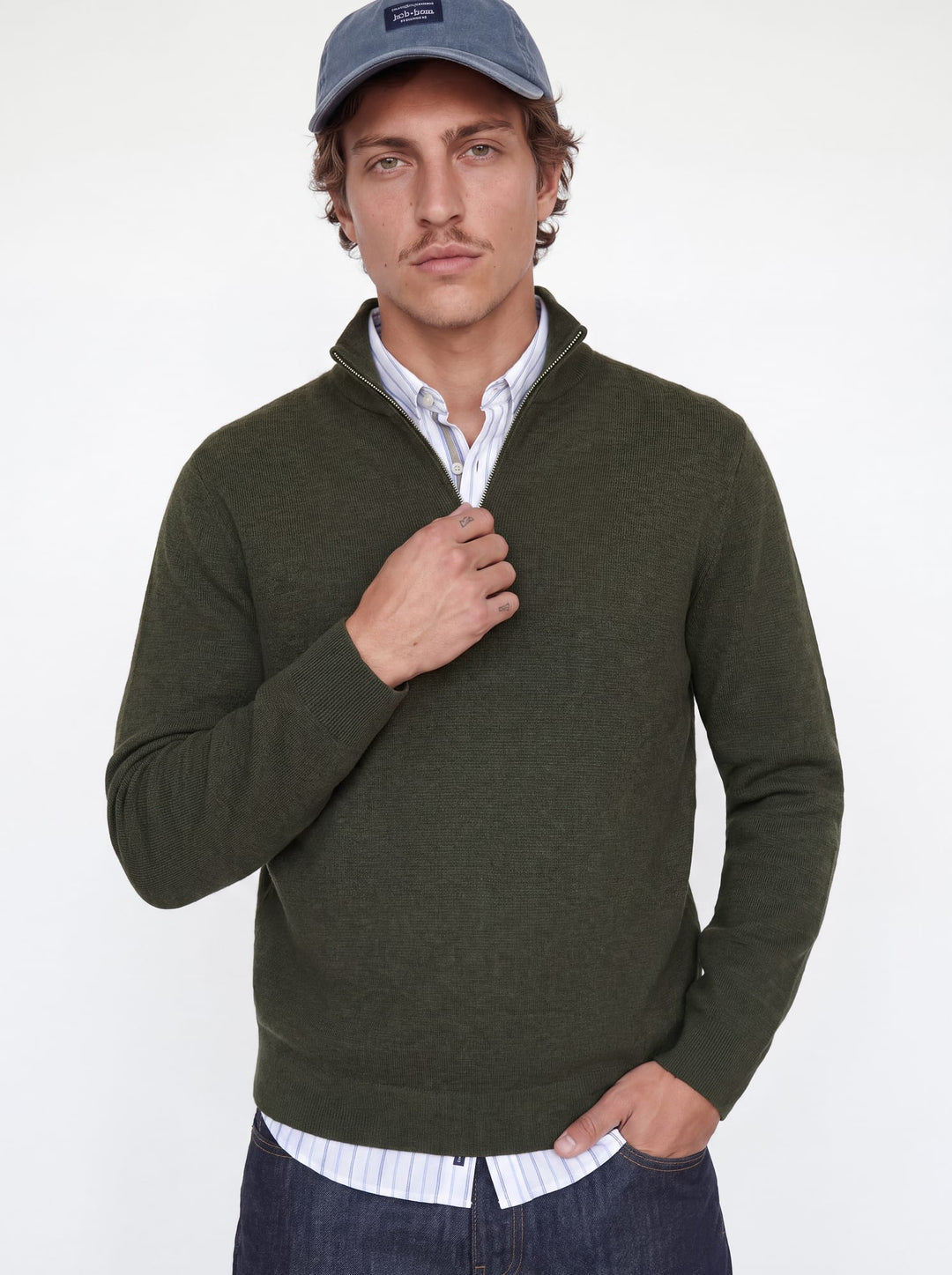 Jack &amp; Jones 12259664 Blamilano trui heren donkergroen