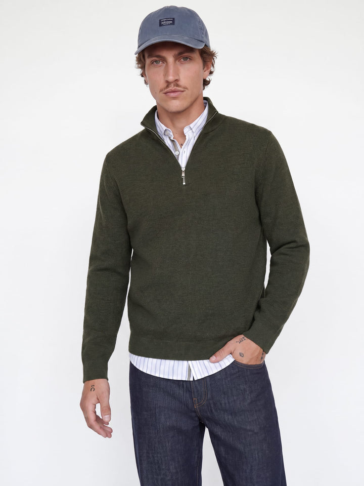 Jack &amp; Jones 12259664 Blamilano trui heren donkergroen