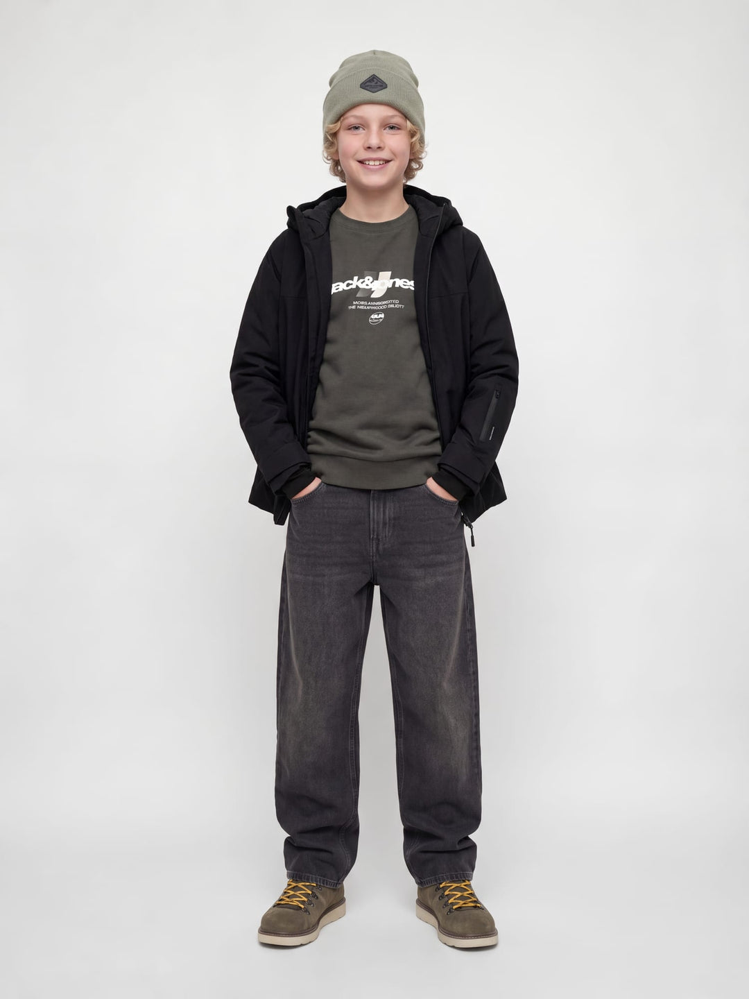 jack &amp; jones kids 12301809 Fusion winterjas zwart