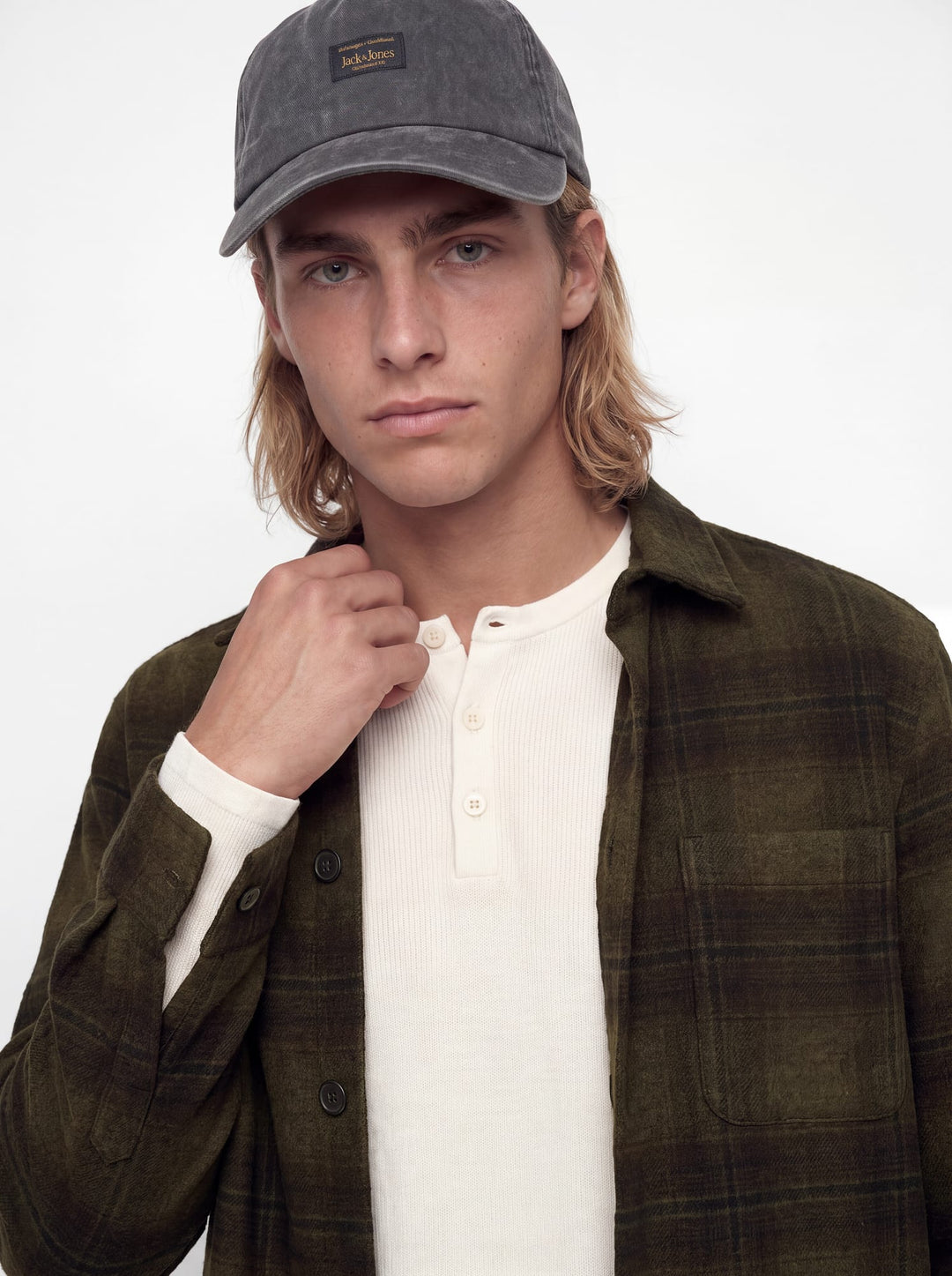 Jack &amp; Jones 1230017 Soho overhemd l/m groen dessin – heren