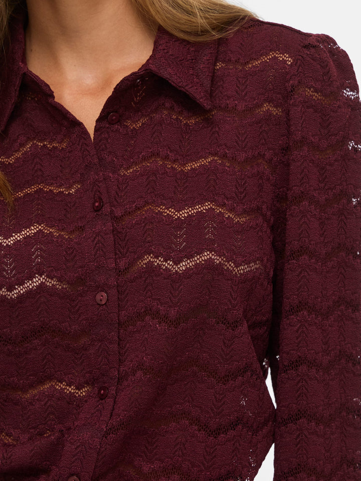 Vila 14118378 Delima blouse l/m bordeaux – dames