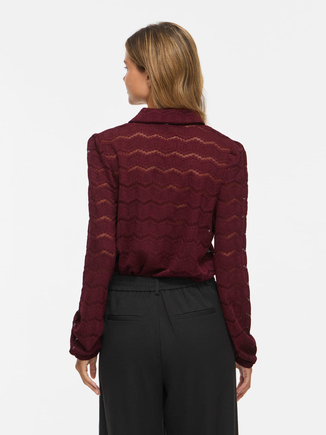Vila 14118378 Delima blouse l/m bordeaux – dames