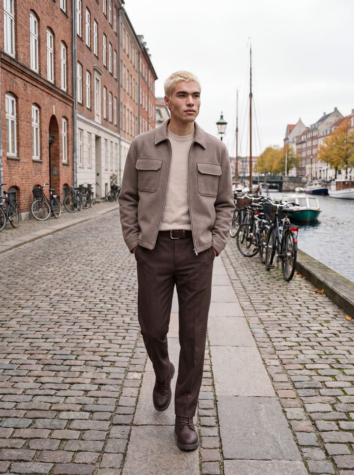 Jack &amp; Jones 12300742 Bluwakefield tussenjas taupe