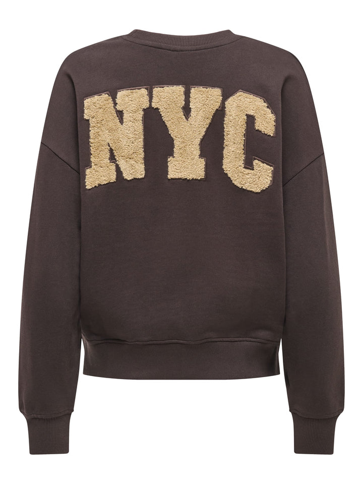 Only 15390754 catrin sweater bruin dessin – dames